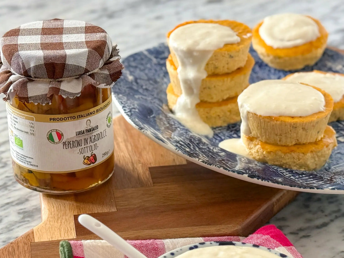 Flan di peperoni con salsa al pecorino