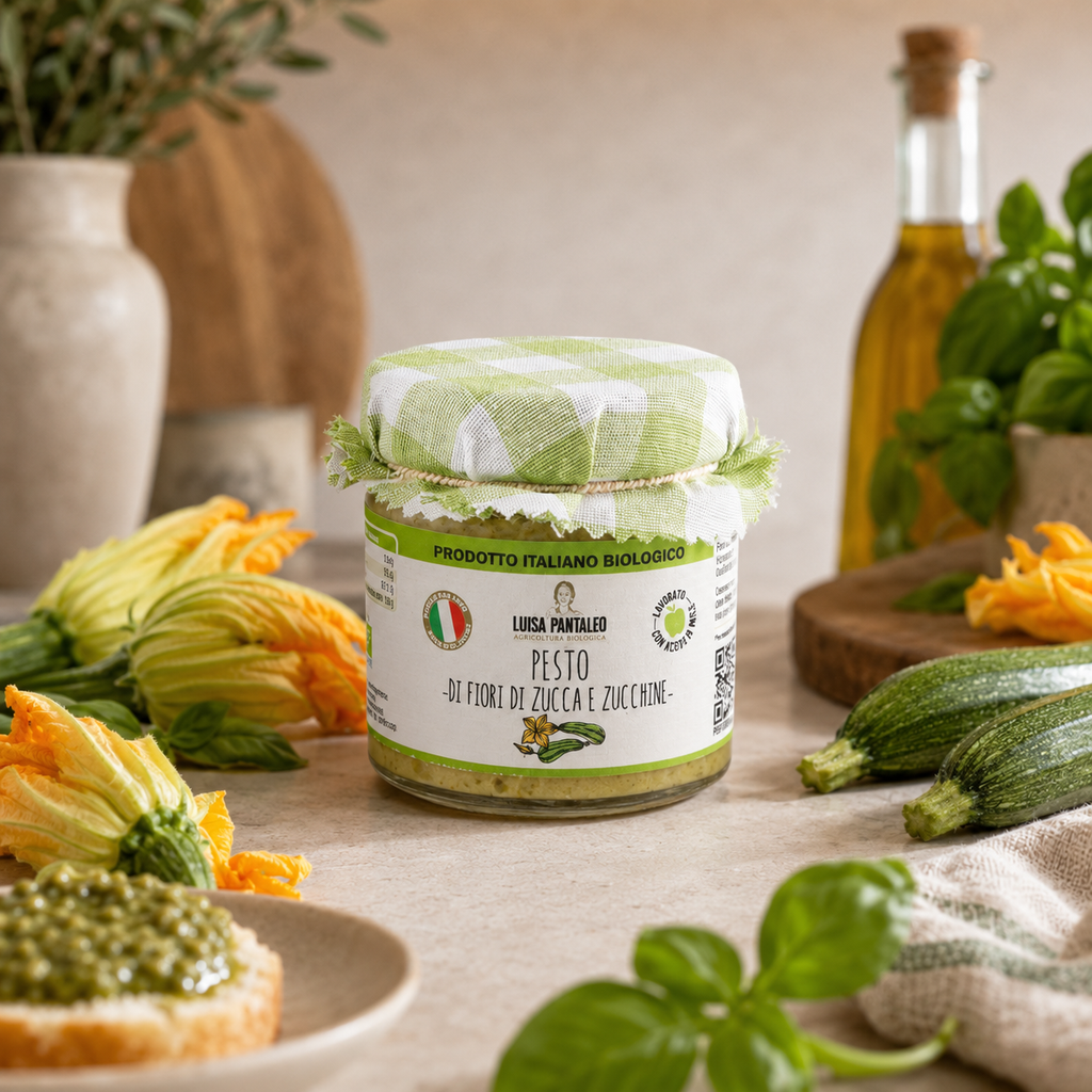 Bio-Zucchiniblüten- und Zucchinipesto 180 g