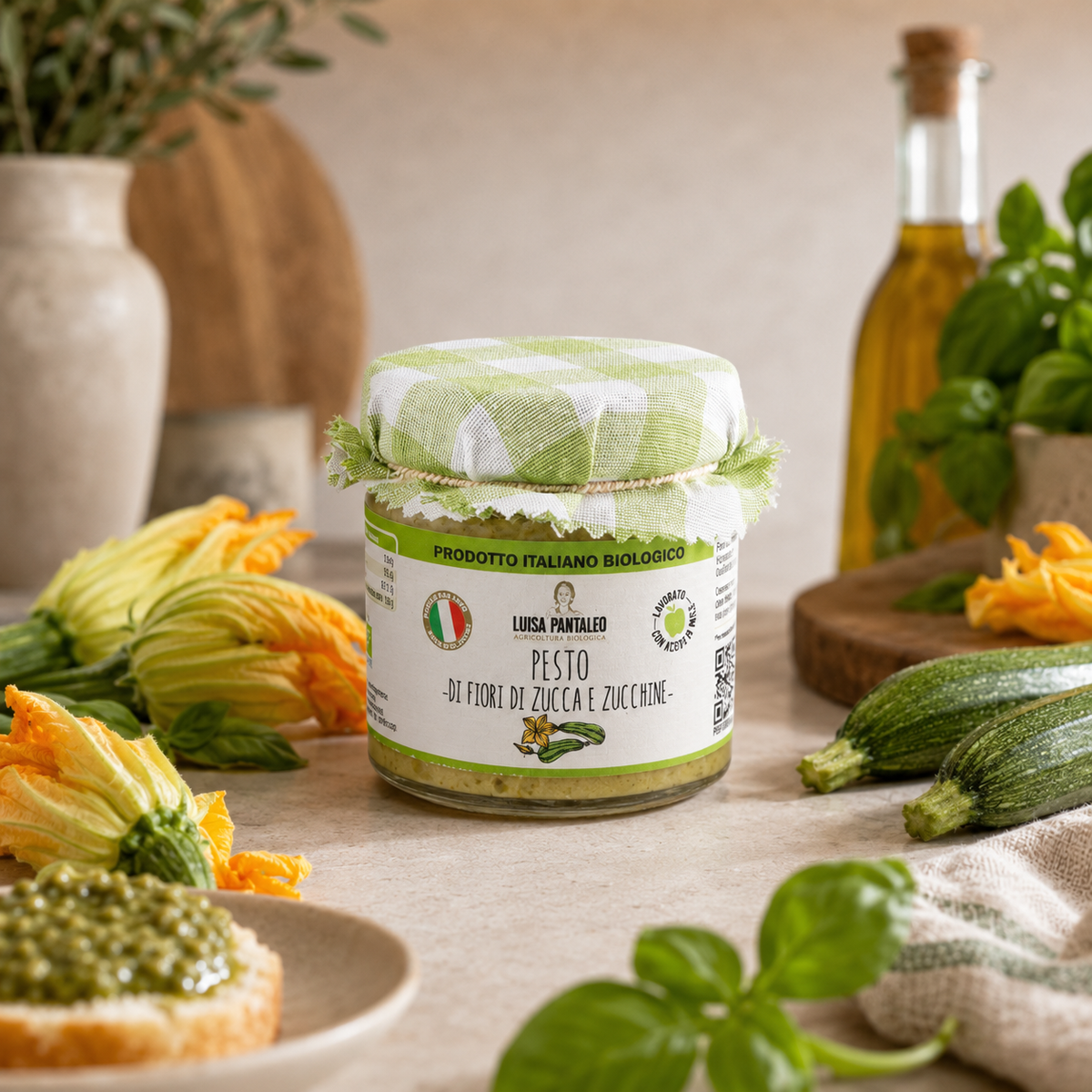 Bio-Zucchiniblüten- und Zucchinipesto 180 g